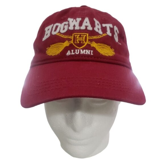 Harry Potter Hogwarts Alumni Baseball Cap Hat Adjustable Strapback Maroon - Picture 1 of 6